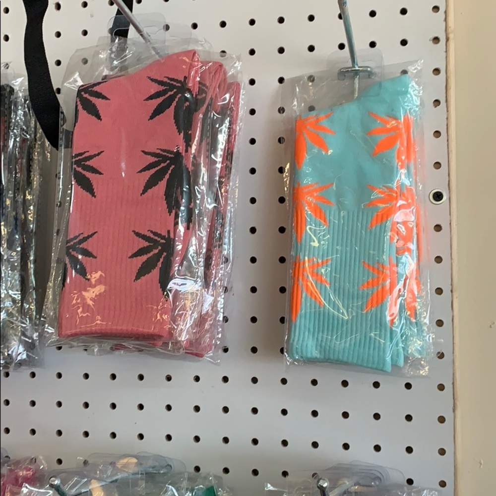 Cute Multi colored cannabis socks
